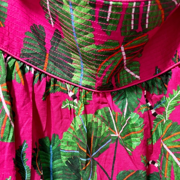 NEW With Tags- FARM Rio- Leaves Pink Mini Dress- sz L - Picture 5 of 8